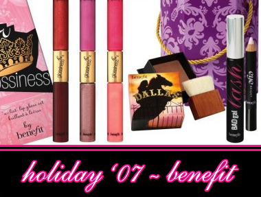 BENEFIT COSMETICS HOLIDAY 2007 GIFT SETS ANND PALETTES