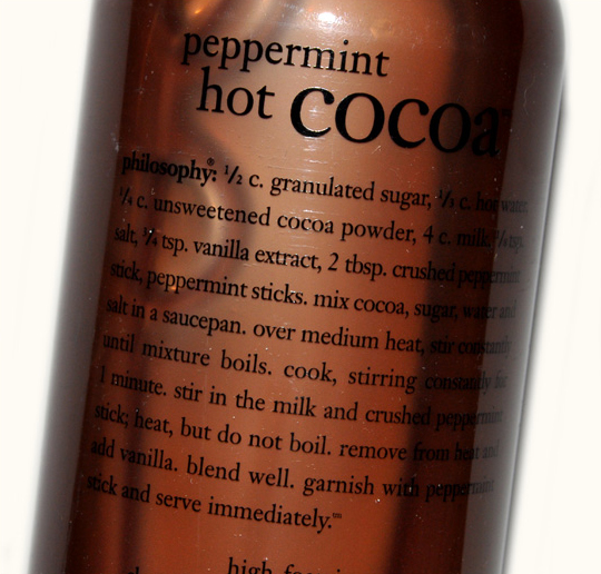 Philosophy:  Peppermint Hot Cocoa Shower Gel