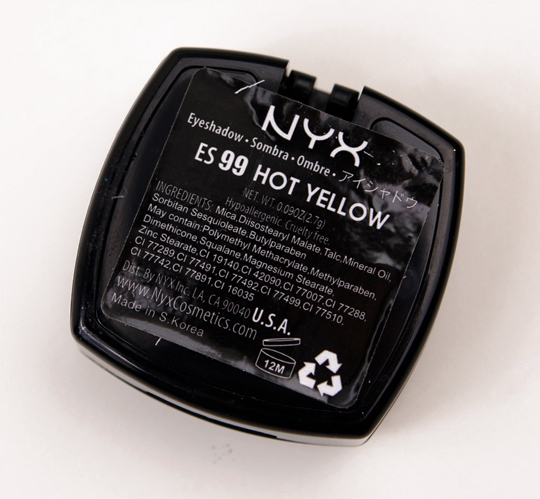 NYX Hot Yellow Eyeshadow