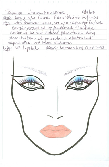 MAC Cosmetics - N Collection Face Charts from Fashion Week