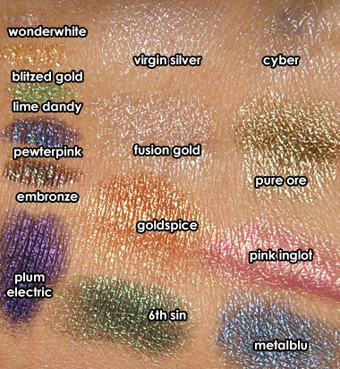 MAC METAL X SWATCHES