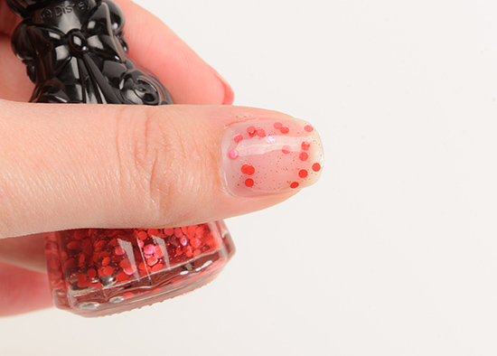 Anna Sui x Minnie Mouse Passion Red (400) over Neon Pink (300) Nail Color