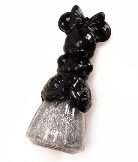 Anna Sui x Minnie Mouse Stardust Silver (001) over Snow White (002) Nail Color
