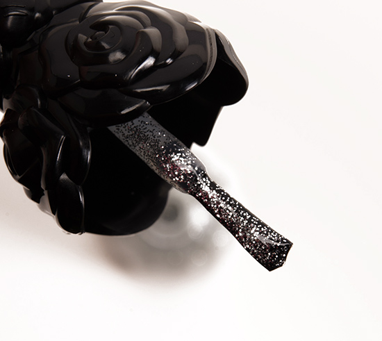 Anna Sui x Minnie Mouse Stardust Silver (001) over Snow White (002) Nail Color