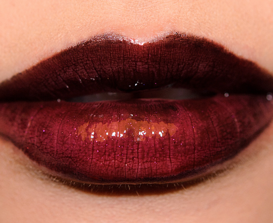 MAC Hautecore with MAC Russian Red Lipglass & Love Alert Dazzleglass on top