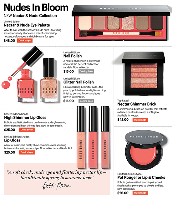 Bobbi Brown Nectar & Nude Collection