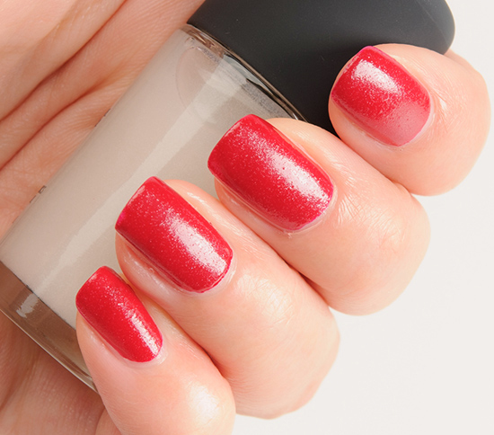 MAC Texturize over Sour Cherry Nail Lacquer