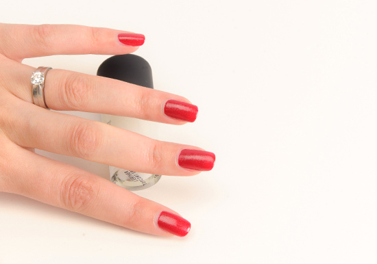 MAC Texturize over Sour Cherry Nail Lacquer
