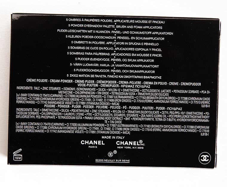 Les 5 Ombres de Chanel Eyeshadow Palette in Entrelacs for Fall