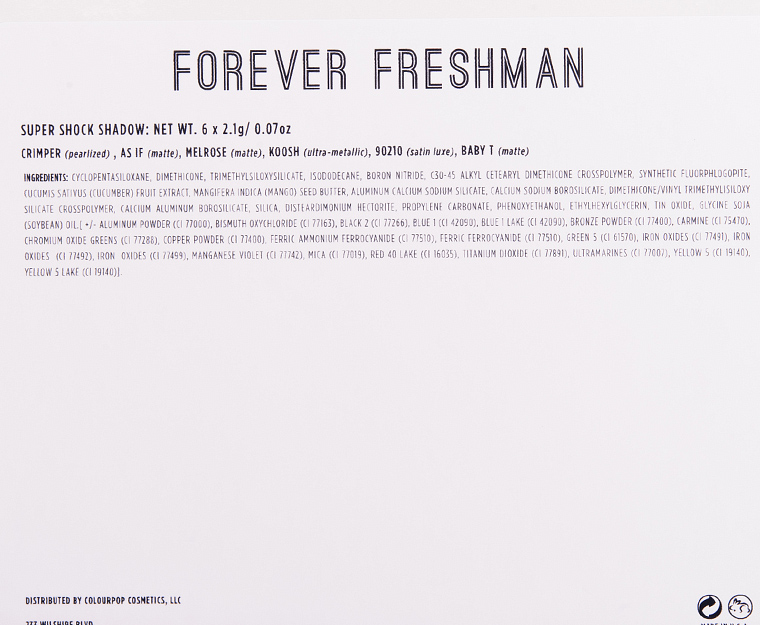 ColourPop Forever Freshman Collection