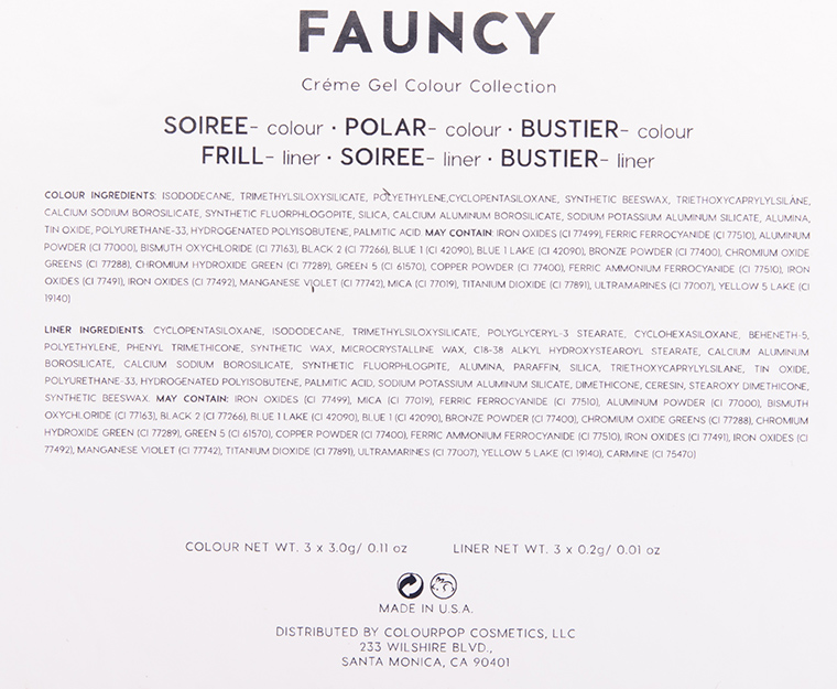 ColourPop Fauncy Creme Gel Colour Set