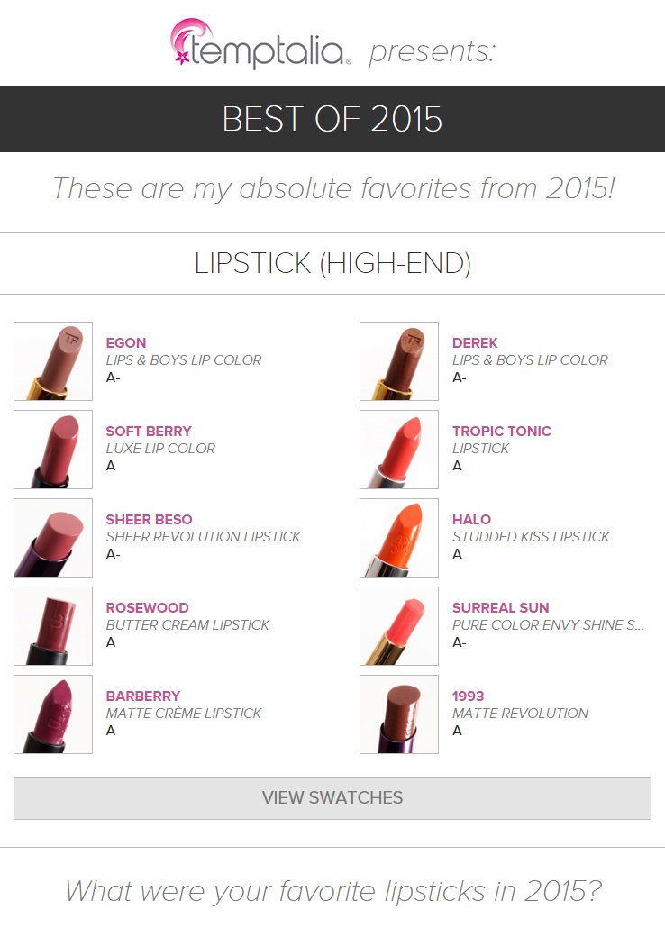 Top 10 of 2015: Best Lipsticks
