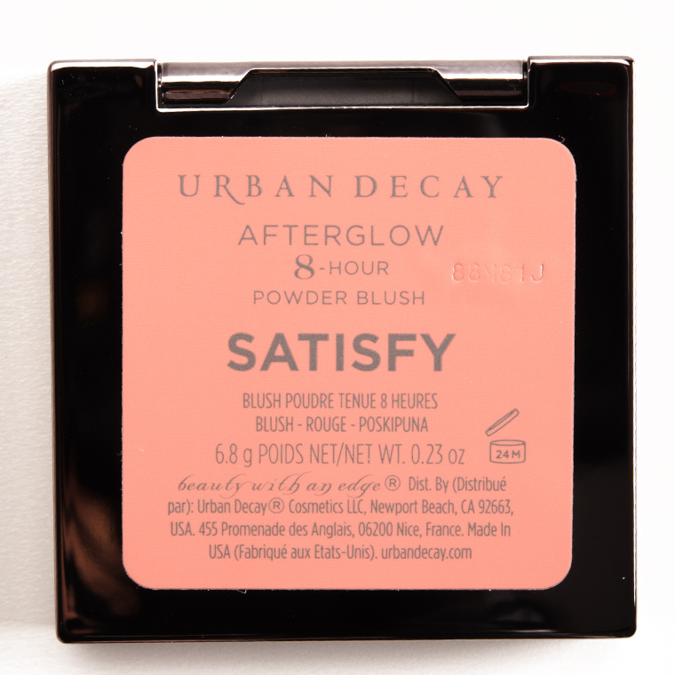 Urban Decay Satisfy Afterglow Blush Review, Photos, Swatches