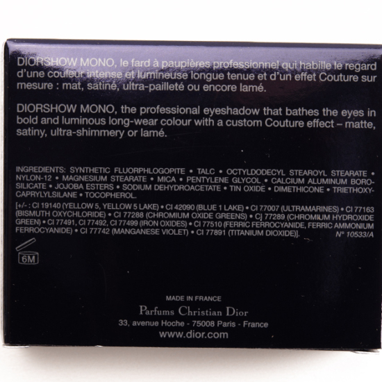 Dior Minimalism DiorShow Mono Eyeshadow Review & Swatches