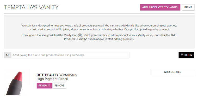 MyTemptalia | Vanity