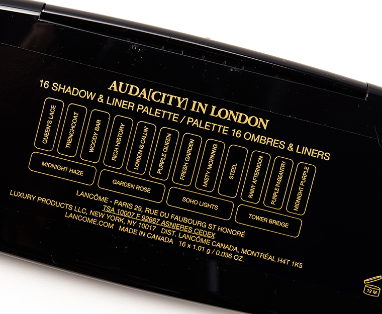 Lancome Audacity in London 16 Shadow & Liner Palette