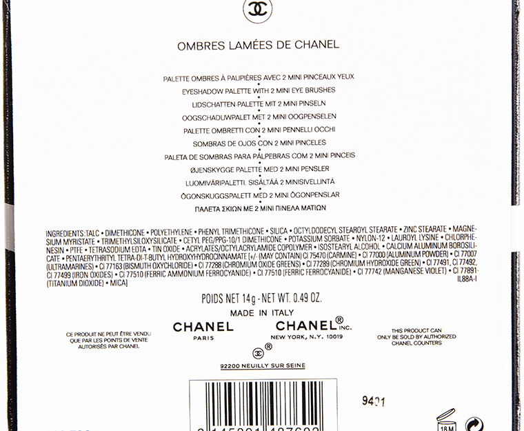 Chanel Ombres Lamées de Chanel Holiday 2016 Eyeshadow Palette