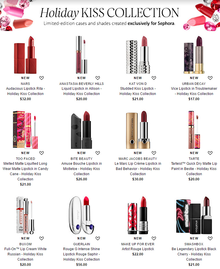 Sephora Kiss Collection for Holiday 2016