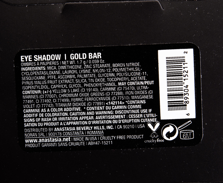 Anastasia Gold Bar Eyeshadow