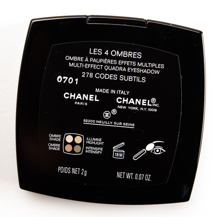 Chanel Codes Subtils (278) Les 4 Ombres Multi-Effect Quadra Eyeshadow