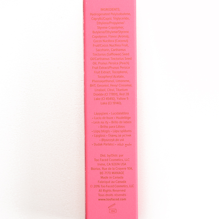 Too Faced Peach, Please! Sweet Peach Creamy Peach Oil Lip Gloss