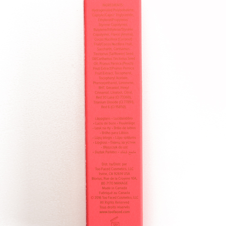 Too Faced Tickle-Me-Peach Sweet Peach Creamy Peach Oil Lip Gloss