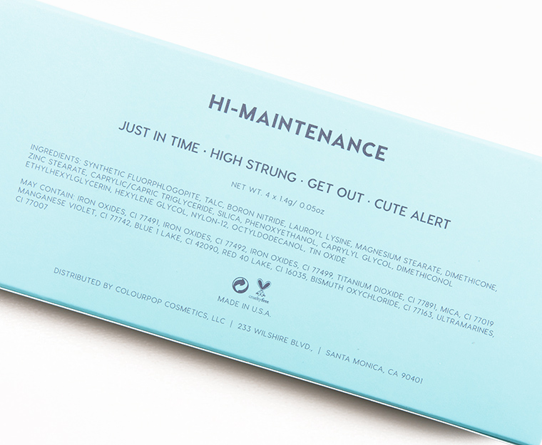 ColourPop Hi-Maintenance 4-Pan Pressed Powder Shadow Palette