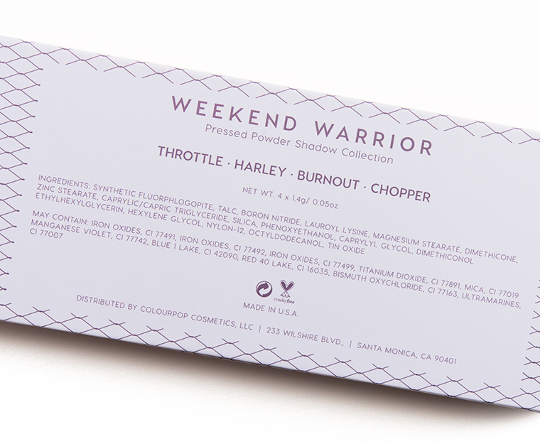 ColourPop Weekend Warrior 4-Pan Pressed Powder Shadow Palette