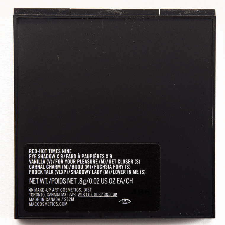 MAC Red-Hot Times Nine Eyeshadow x 9 Palette