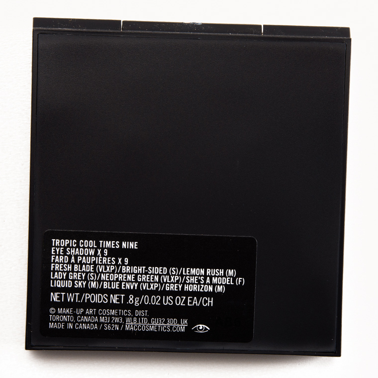 MAC Tropic Cool Times Nine Eyeshadow x 9 Palette