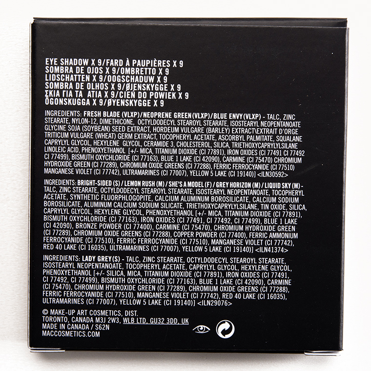 MAC Tropic Cool Times Nine Eyeshadow x 9 Palette