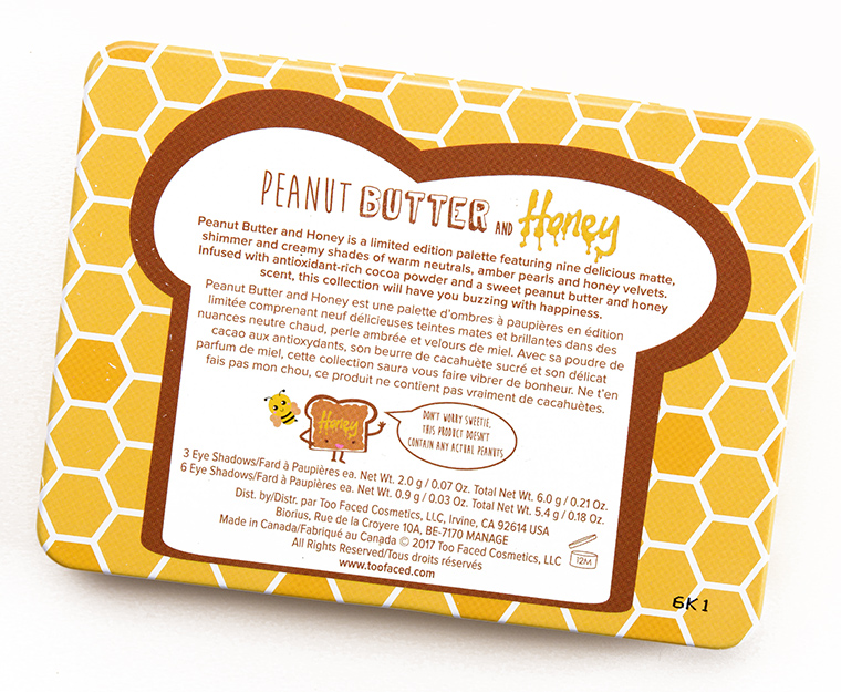 Too Faced Peanut Butter and Honey Eye Shadow Collection