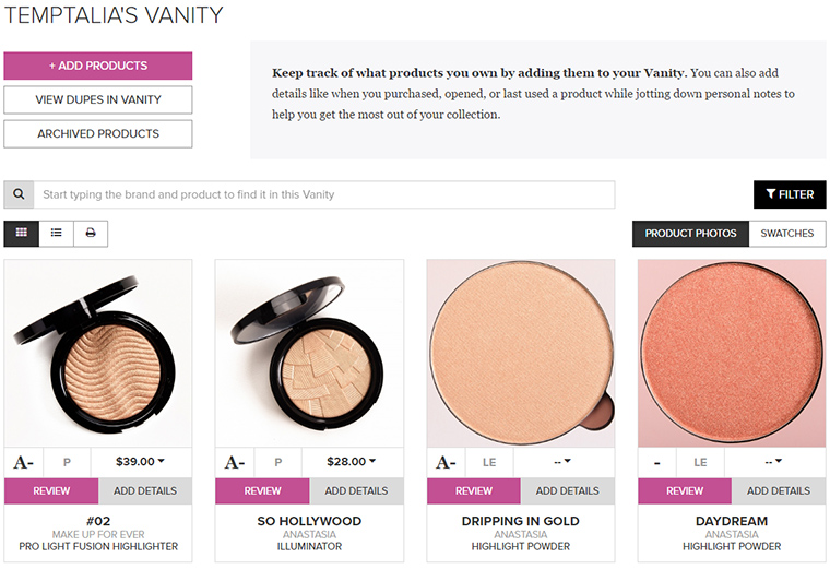 MyTemptalia | Vanity & Wish List Updates