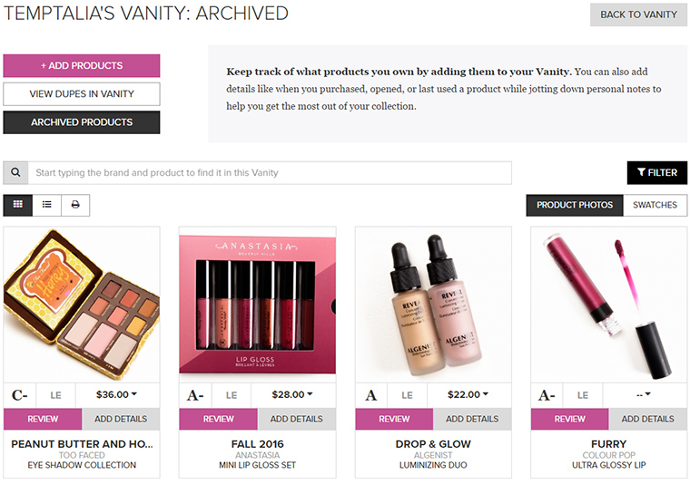 MyTemptalia | Vanity & Wish List Updates