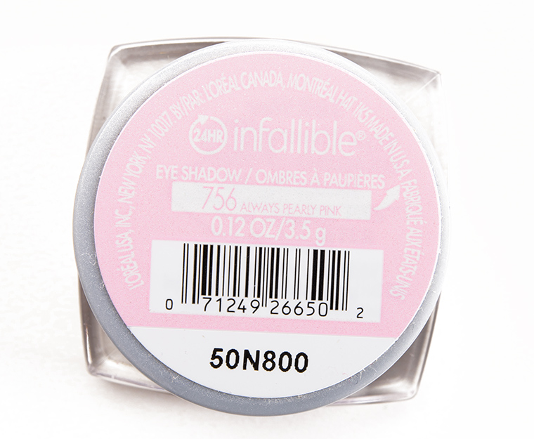 L'Oreal Always Pearly Pink (756) Infallible 24-Hour Eyeshadow