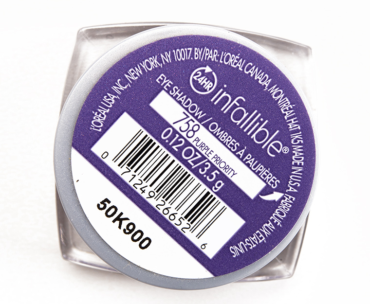 L'Oreal Purple Priority (758) Infallible 24-Hour Eyeshadow