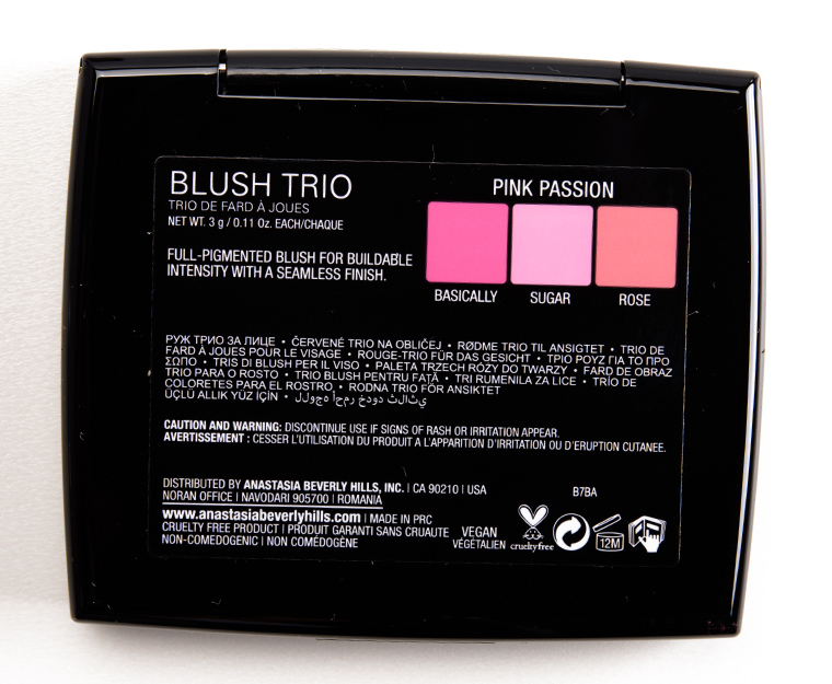 Anastasia Pink Passion Blush Trio