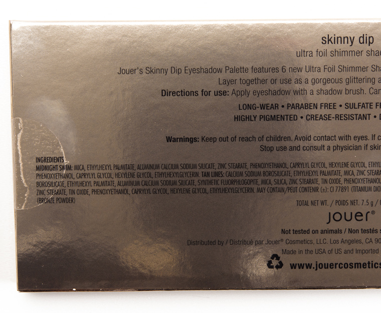 Jouer Skinny Dip Ultra Foil Shimmer Shadows Palette