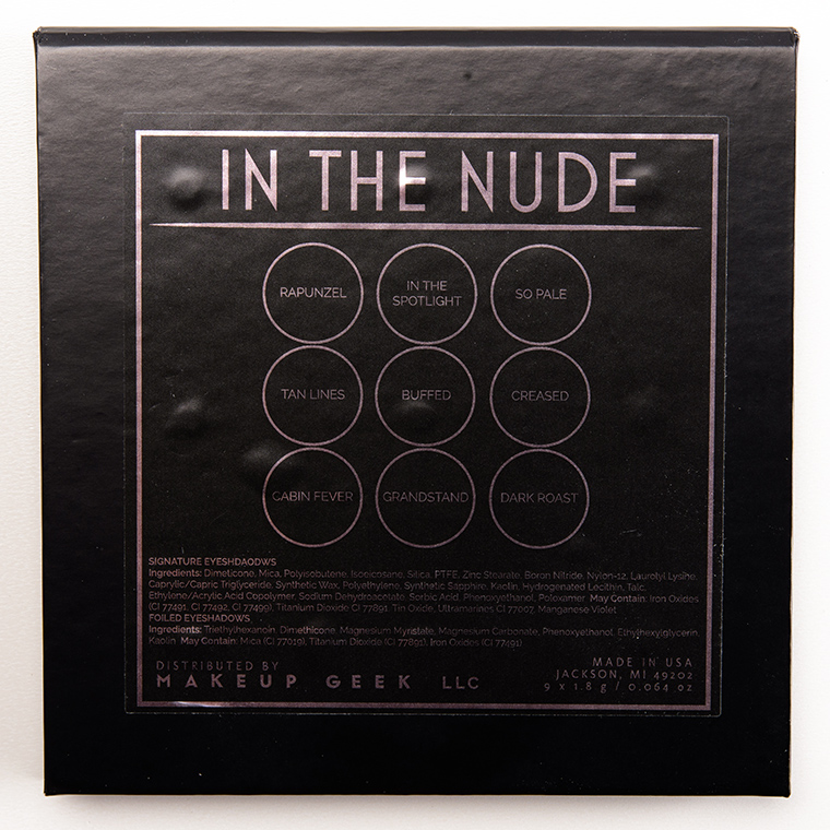 Makeup Geek In the Nude Eyeshadow Palette x 9