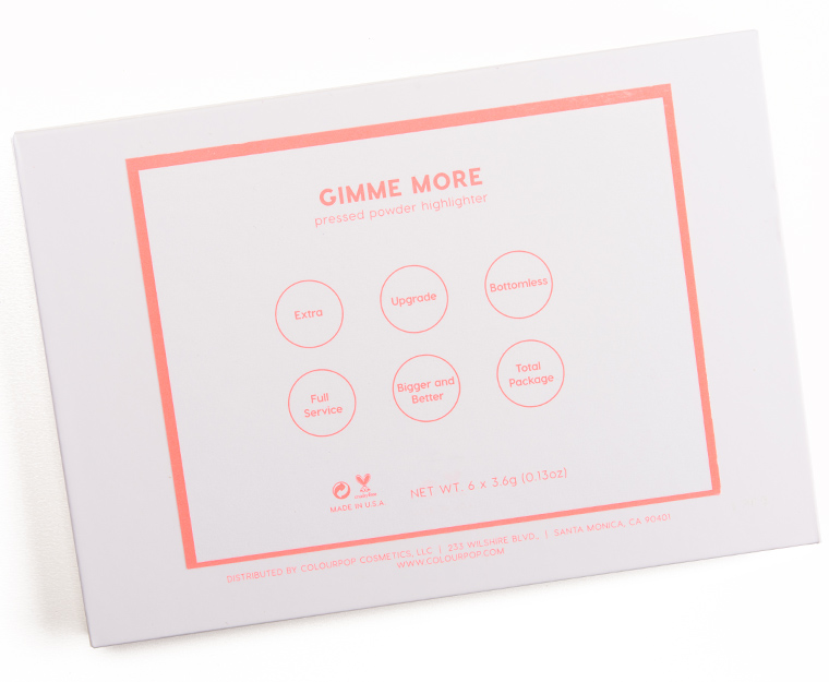 ColourPop Gimme More 6-Pan Pressed Powder Highlighter Palette