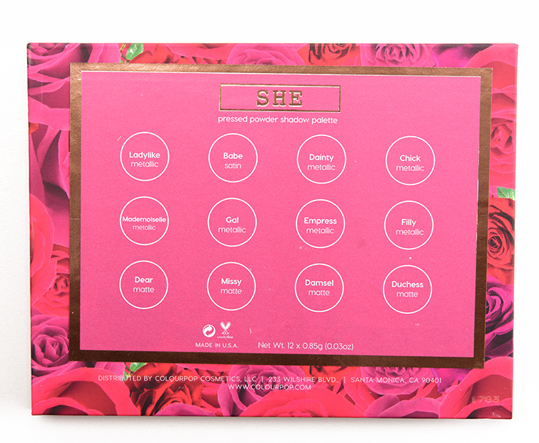 ColourPop She 12-Pan Pressed Powder Shadow Palette