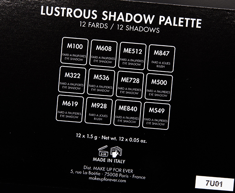Make Up For Ever Lustrous Shadow Palette