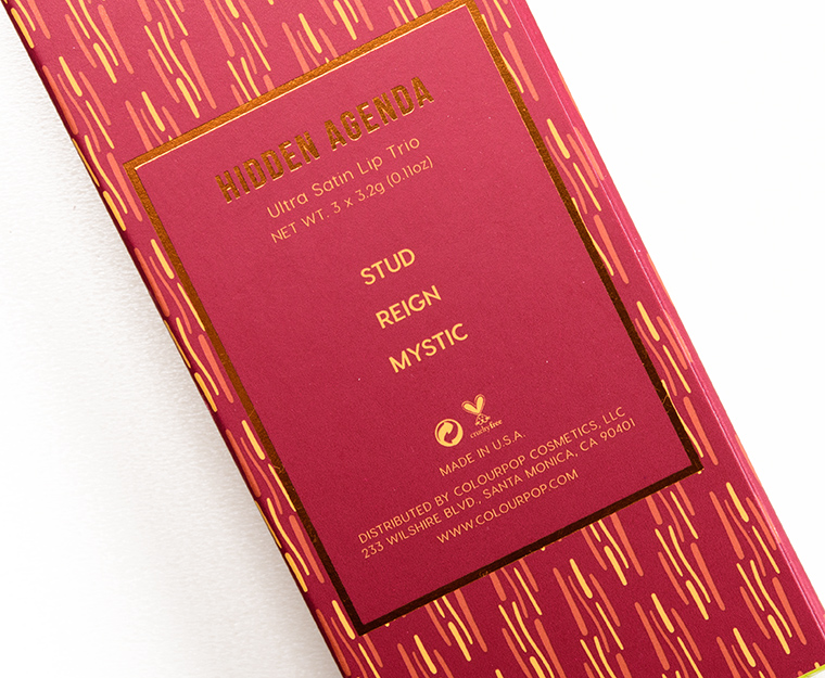 ColourPop Hidden Agenda Ultra Satin Lip Trio