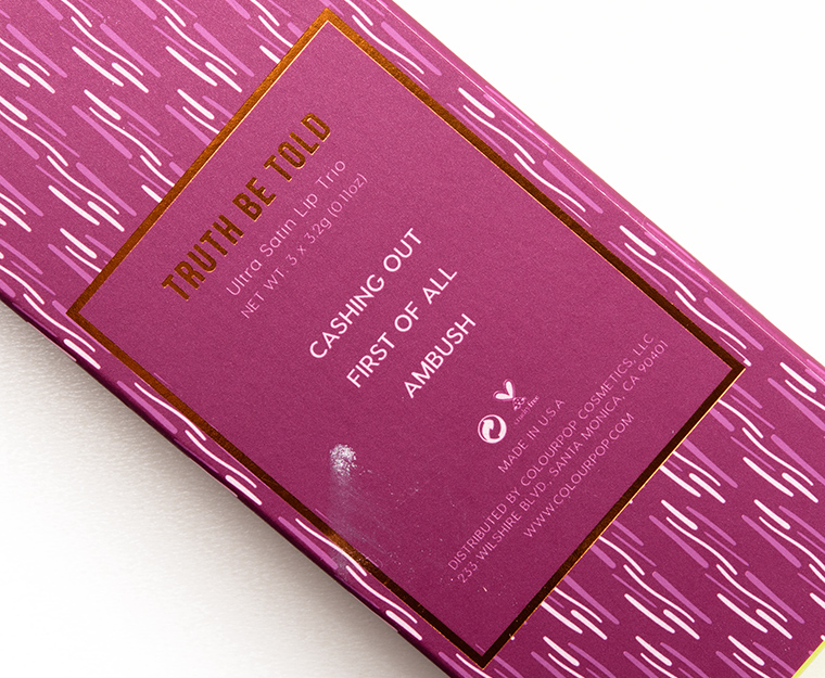 ColourPop Truth Be Told Ultra Satin Lip Trio