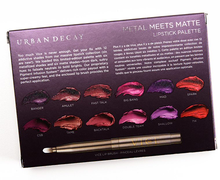 Urban Decay Vice Metal Meets Matte Vice Lipstick Palette