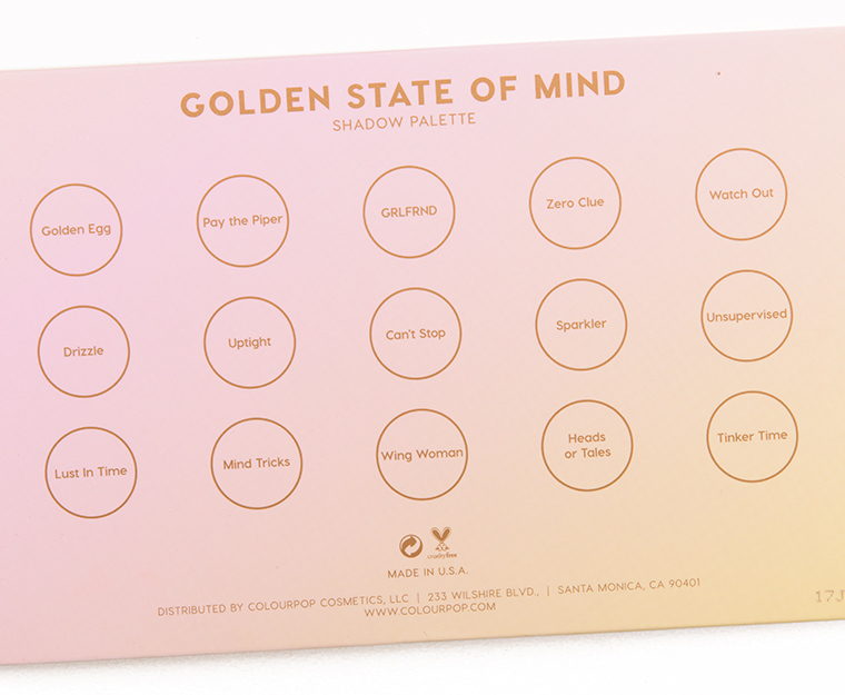 ColourPop Golden State of Mind 15-Pan Shadow Palette