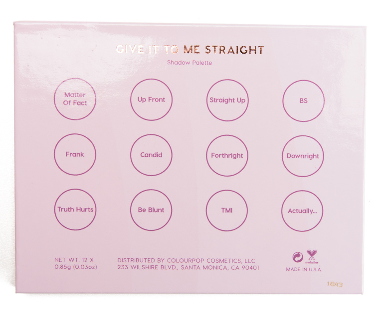 ColourPop Give It to Me Straight 12-Pan Pressed Powder Shadow Palette