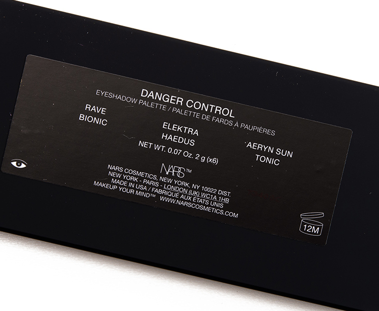 NARS Danger Control Spring 2018 Eyeshadow Palette