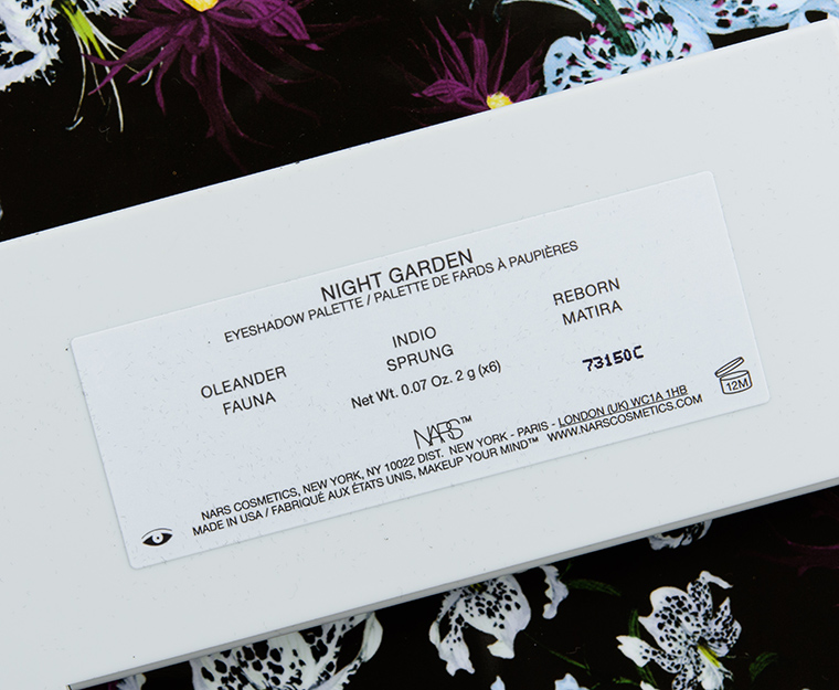 NARS Night Garden Erdem Strange Flowers Eyeshadow Palette