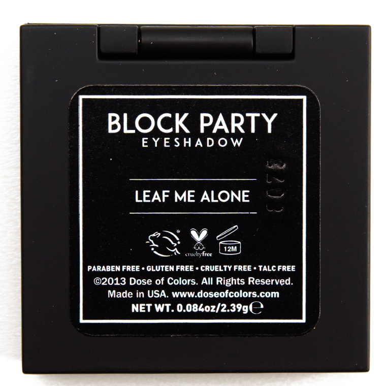 Dose of Colors Leaf Me Alone Block Party Eyeshadow